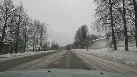 Winter road Stock Footage 221758491