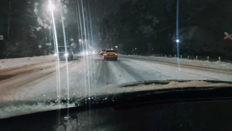 Winter road Stock Footage 225240367