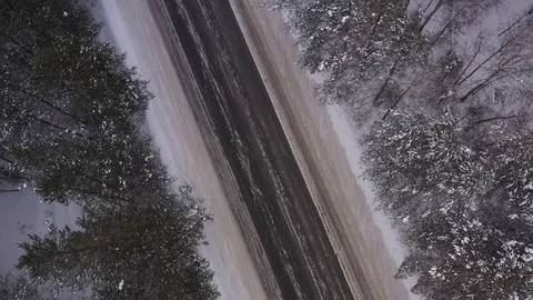 Winter road in forest in Russia Stock Footage 101661619
