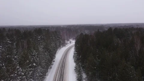 Winter road in forest in Russia Stock Footage 101661854