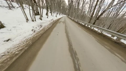 Winter road FPV 스톡 동영상 169727763