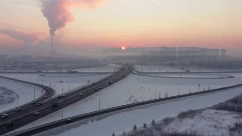 Winter road junction, Stock Footage 223768547