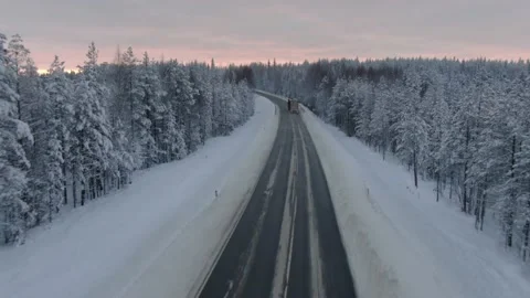 Winter road in Karelia 스톡 동영상 164653249
