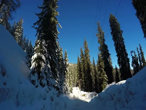 Winter road in mountains Stock Footage