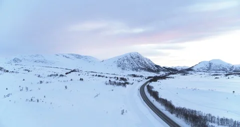 Winter road in Norway Stock Footage 86495900