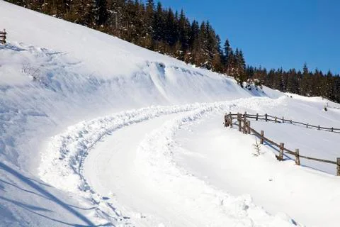 Winter road Stock Photos