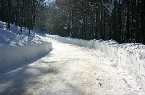 Winter road Stock-Fotos