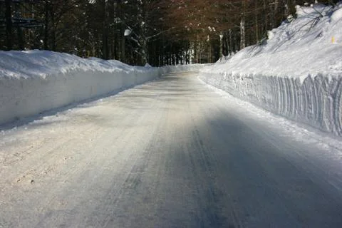 Winter road Stock-Fotos