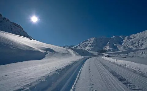 Winter road Stock Photos