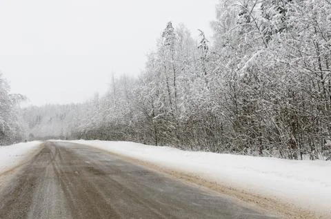 Winter road Stock Photos
