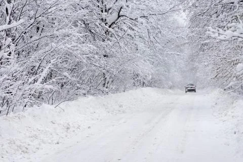 Winter road Stock Photos
