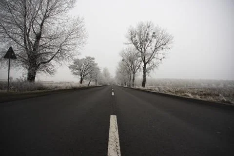 Winter road Stock Photos