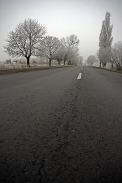 Winter road Stock Photos