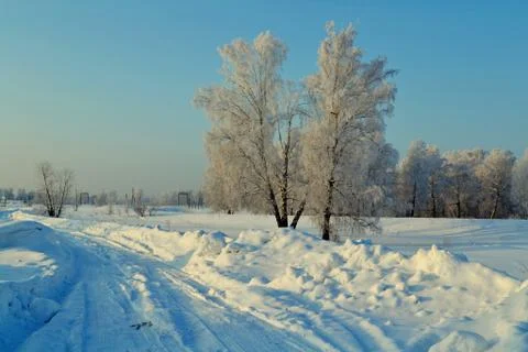 Winter road Stock Photos