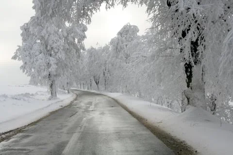 Winter road Stock Photos