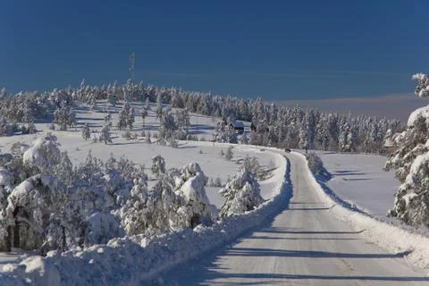 Winter road Stock Photos