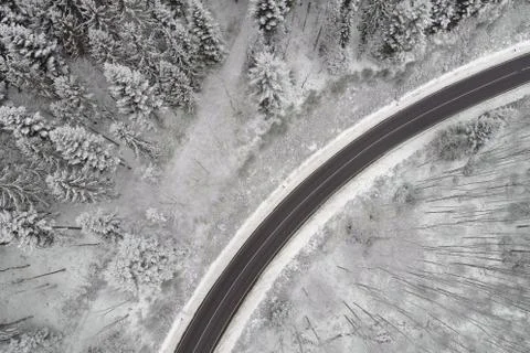 Winter road Stock Photos