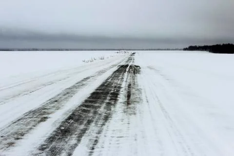 Winter road Stock Photos