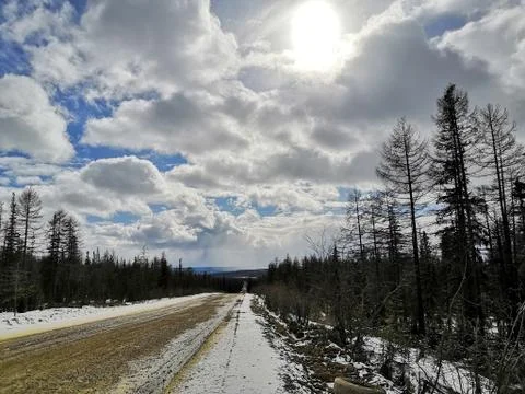 Winter road Stock Photos