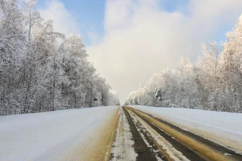 Winter road Stock Photos