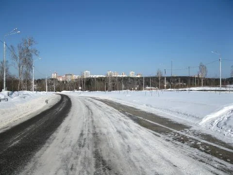 Winter road Stock Photos
