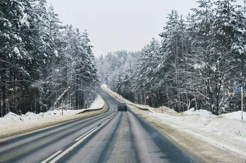 Winter road Stock Photos