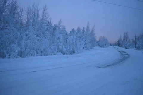 Winter road 스톡 사진