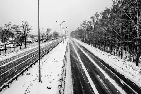 Winter road Stock Photos
