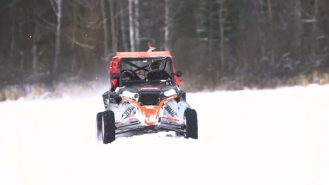 Winter off-road racing Stock Footage 72243713