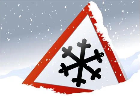 Winter road sign Stock Illustration