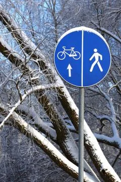 Winter road sign Stock Photos