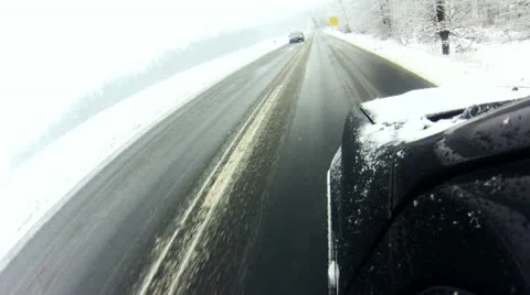 Winter road through the forest - timelapse Stock-Footage 20490133