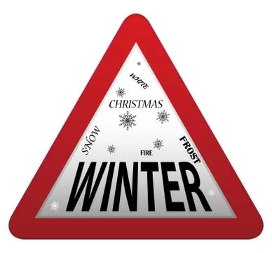Winter Roadsign Stock Illustration