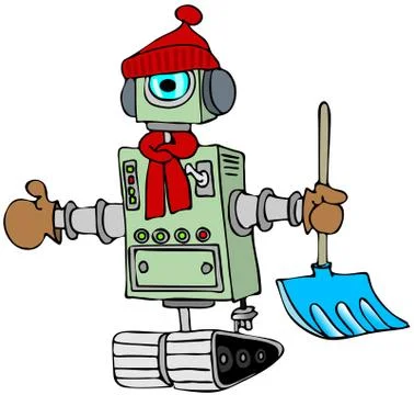 Winter robot Stock Illustration