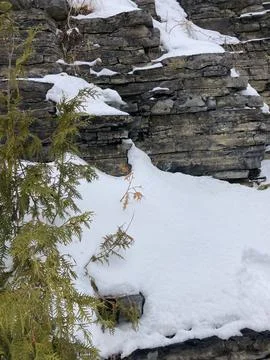 Winter rock Stock Photos