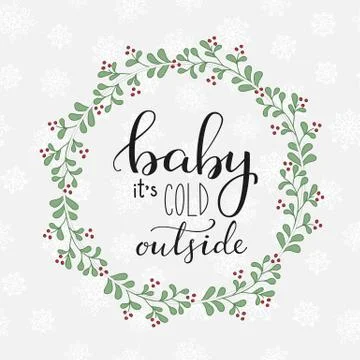 Winter romantic lettering. Stock Illustration