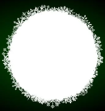 Winter Round Frame with Snowflakes Illustrazione stock
