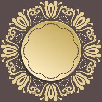 Winter Round Frane With Floral Elements Stock Illustration