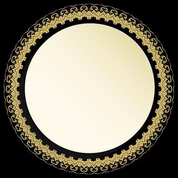 Winter Round Frane With Floral Elements Stock Illustration