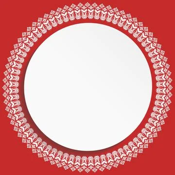 Winter Round Frane With Floral Elements Stock Illustration