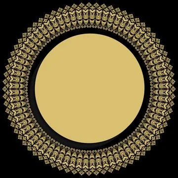 Winter Round Frane With Floral Elements Stock Illustration