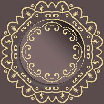 Winter Round Frane With Floral Elements Stock Illustration