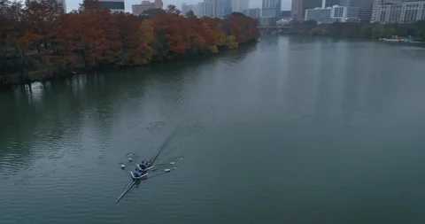 Winter Rowing in Austin Texas Video stock 100653362