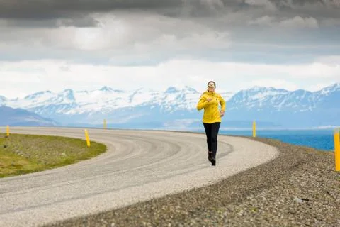 Winter running Stock Photos