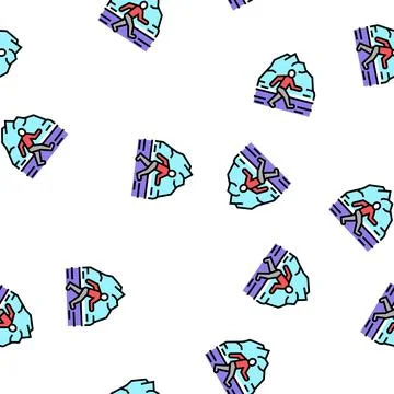 Winter running vector seamless pattern sign Stock Illustration