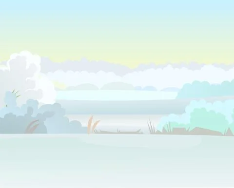 Winter rural landscape with cold white snow and drifts. Beautiful frosty view of Stock Illustration