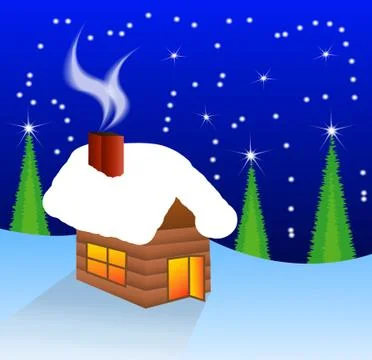 Winter rural landscape Stock Illustration
