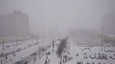 Winter Russian city Stock Footage 262060977