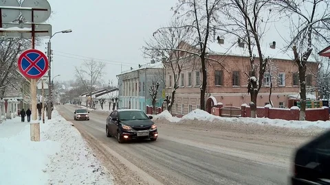 Winter russian road in snow. Stock Footage 70485325