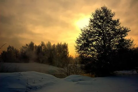 Winter Russian sun Stock Photos